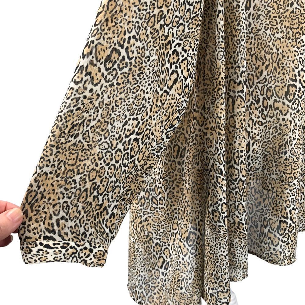 Chicos Leopard Print Button Front Tunic Top Long … - image 7